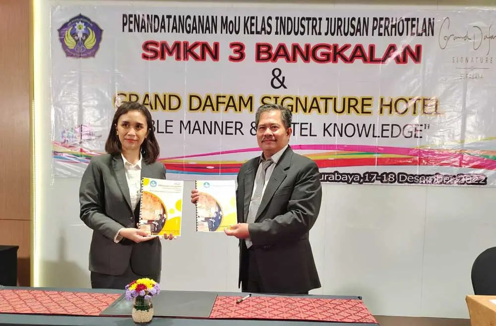 Bersinergi, SMKN 3 Bangkalan Jalin Kerjasama Dengan 2 Hotel di Surabaya
